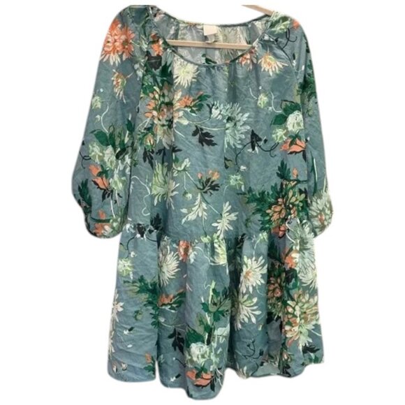 H&M oversized floral lightweight tunic/mini dress size M - Picture 2 of 5